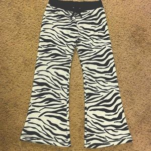 Derek Heart Zebra Fleece Pajama Pants Size Medium - Like New!